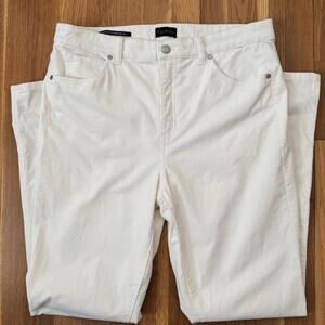 Talbots Women’s High Waisted Straight Leg Corduroy Pants Size 10 Winter White